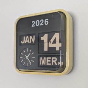 Ceas de perete retro cu dată și oră